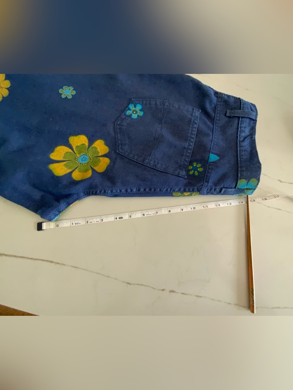 SIMON CHANG Retro Denim Floral Vest & Pant Set - Picture 10 of 12